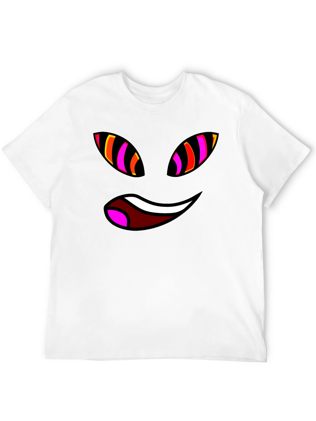 Funky Face Graphic Tee - Black Cotton Blend T-Shirt