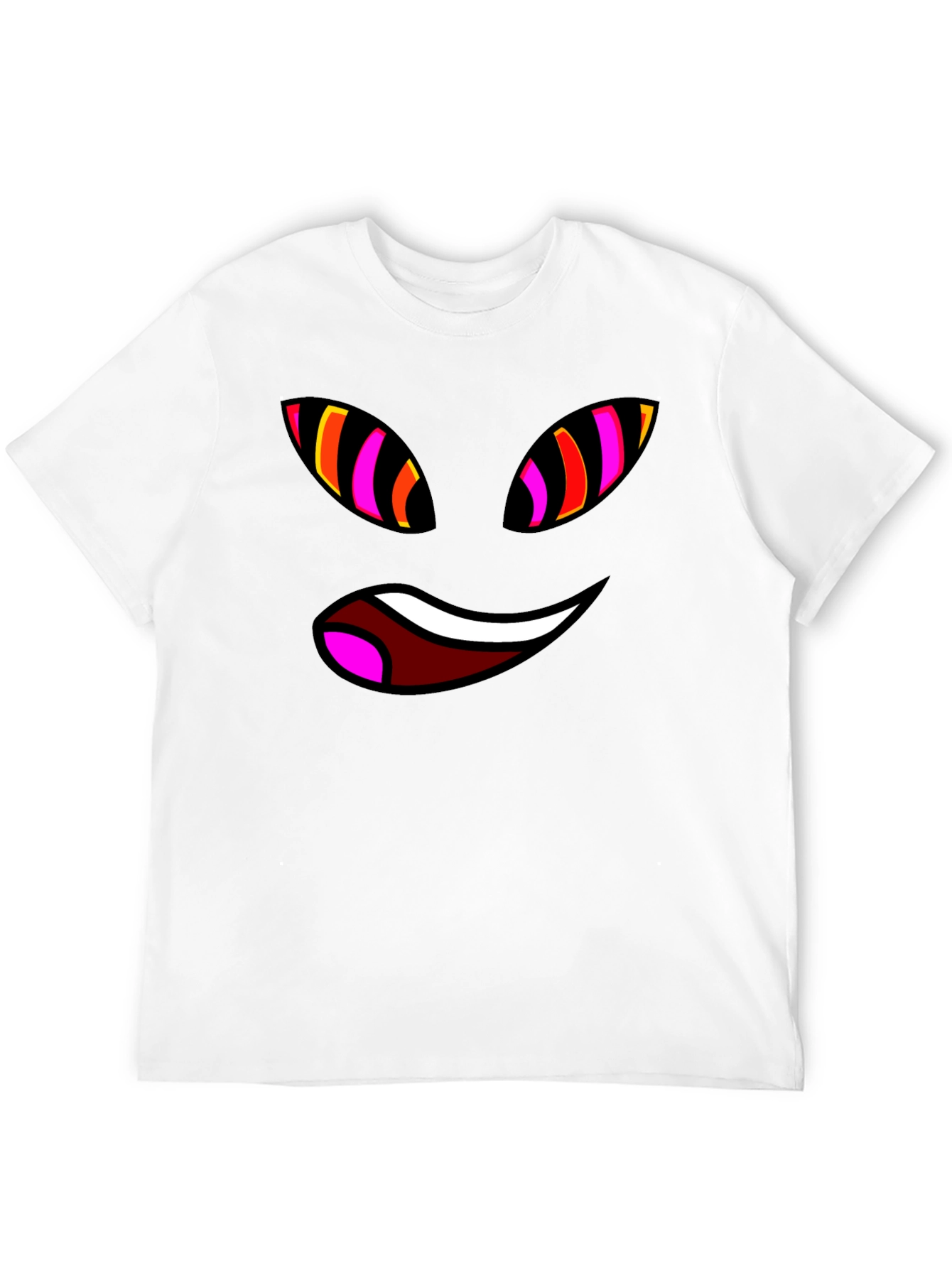 Funky Face Graphic Tee - Black Cotton Blend T-Shirt