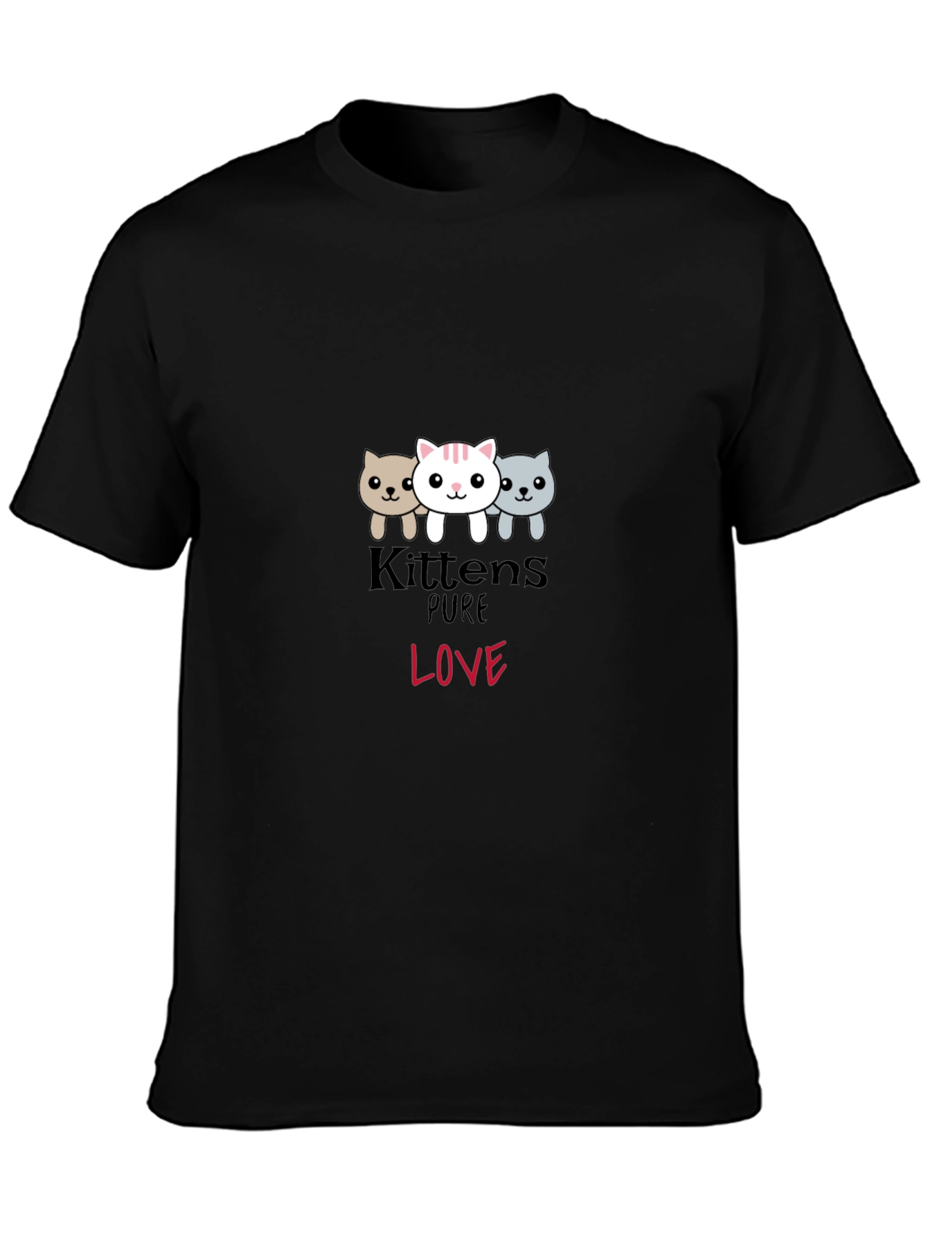 Kittens Pure Love Black Graphic Tee
