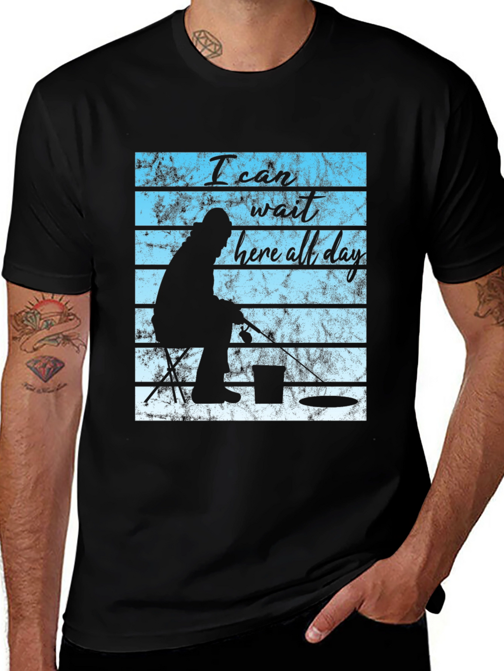 I Can Wait Here All Day Fishing T-Shirt