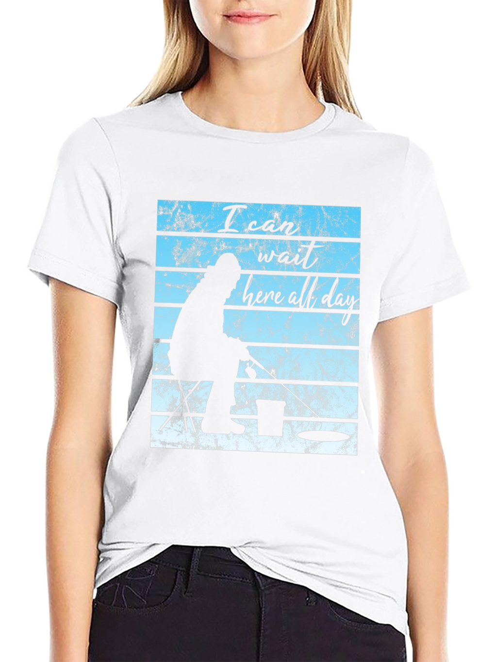 I Can Wait Here All Day Fishing T-Shirt