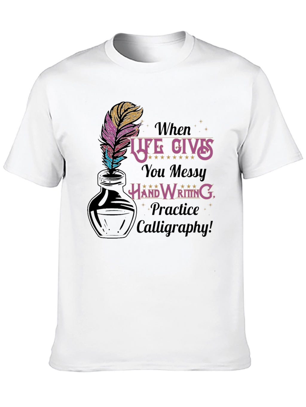 Calligraphy Practice T-Shirt - Messy Handwriting Design