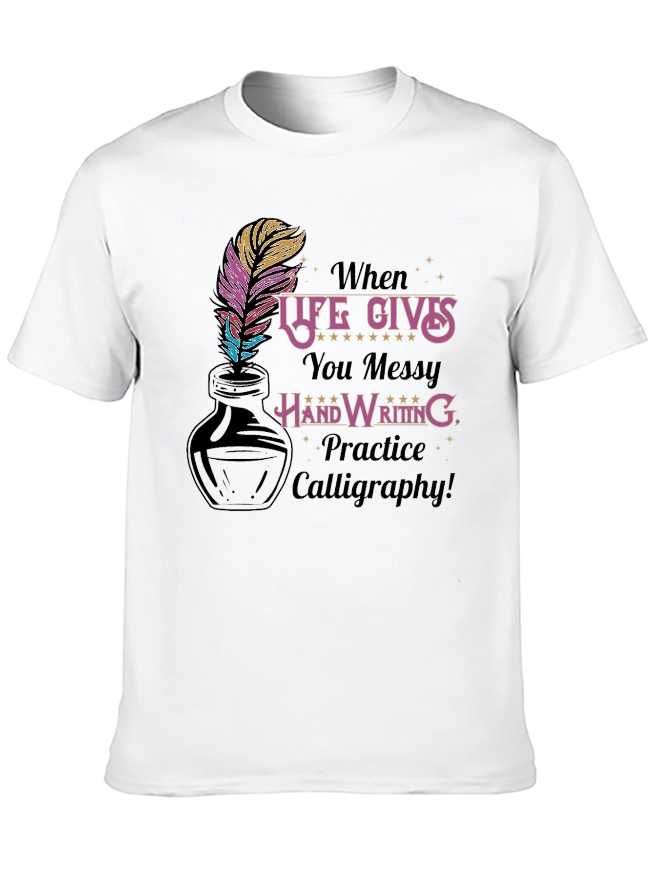 Calligraphy Practice T-Shirt - Messy Handwriting Design