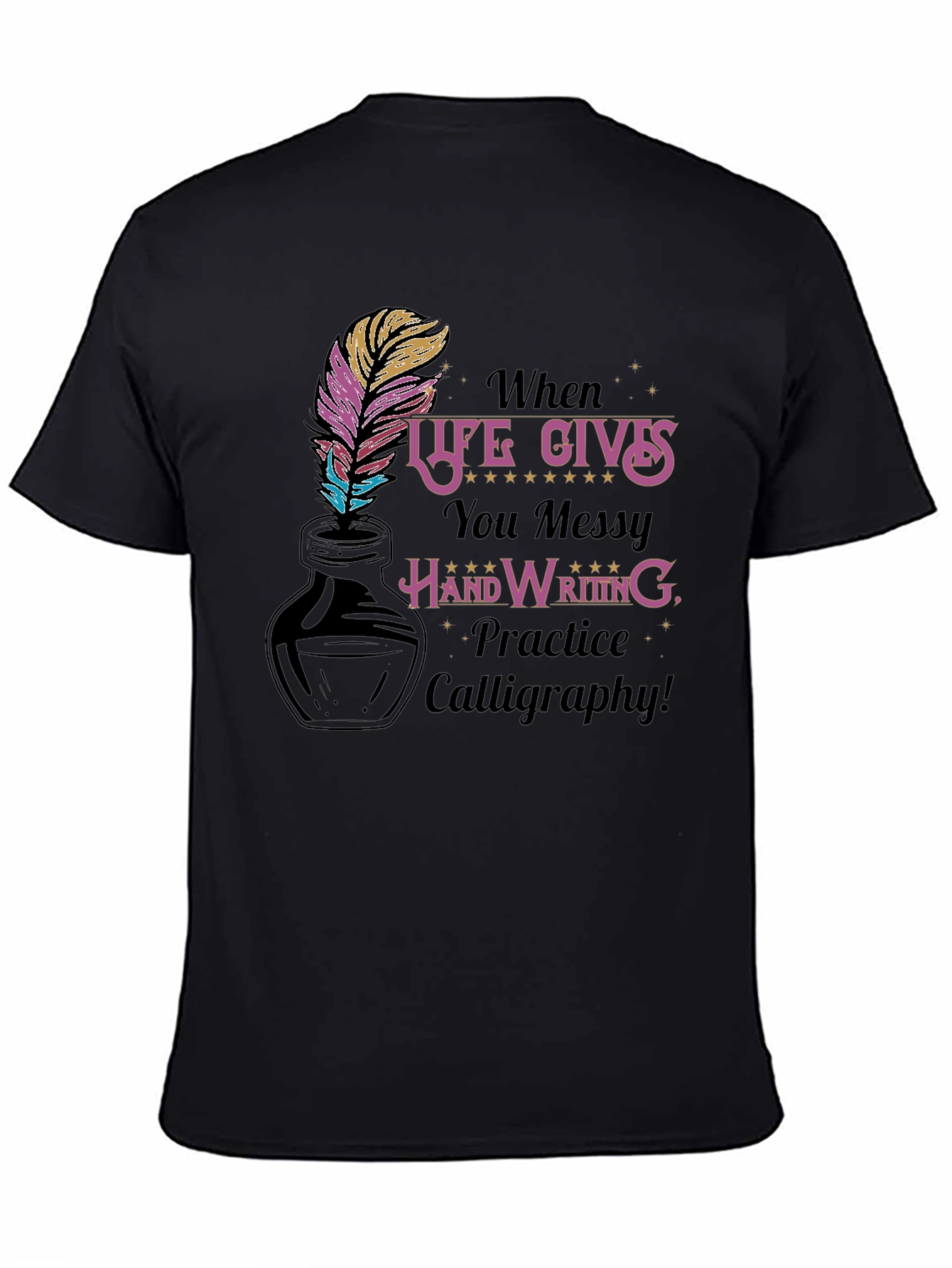 Calligraphy Practice T-Shirt - Messy Handwriting Design