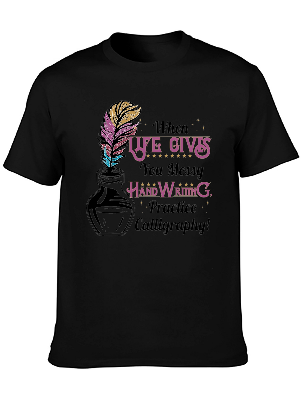 Calligraphy Practice T-Shirt - Messy Handwriting Design