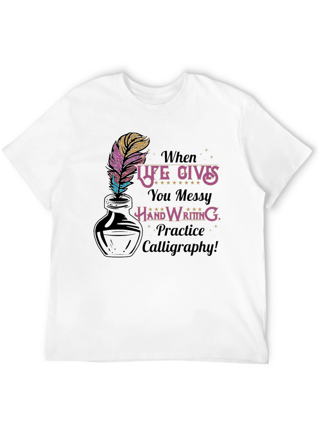 Calligraphy Practice T-Shirt - Messy Handwriting Design
