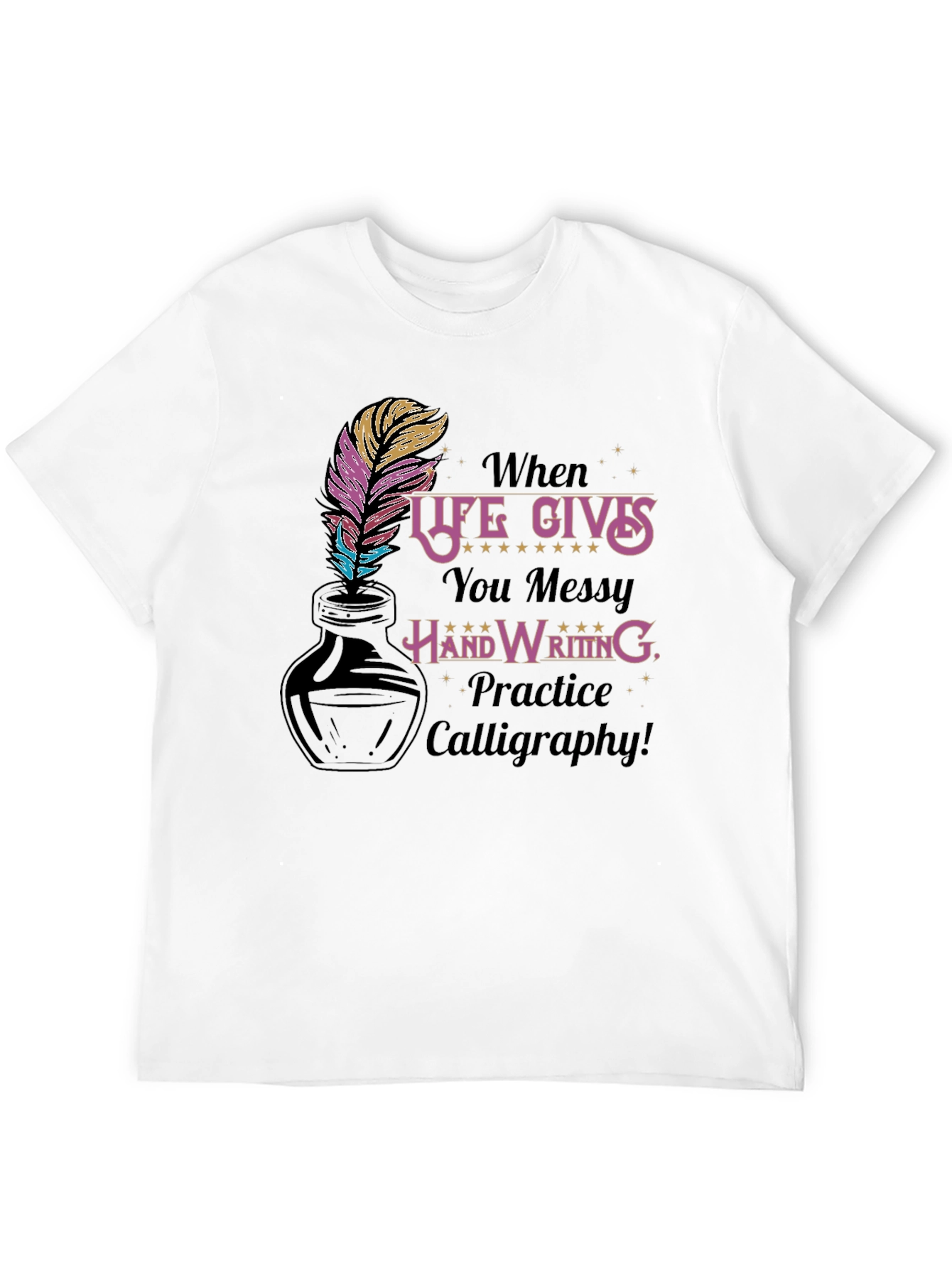 Calligraphy Practice T-Shirt - Messy Handwriting Design