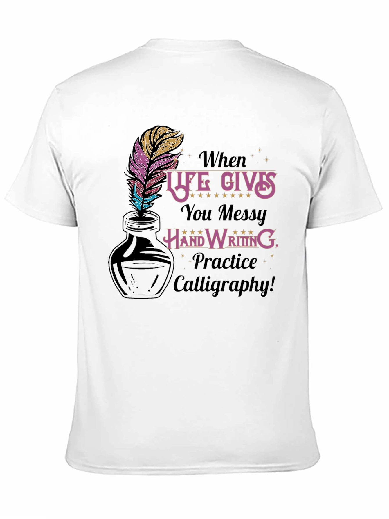 Calligraphy Practice T-Shirt - Messy Handwriting Design