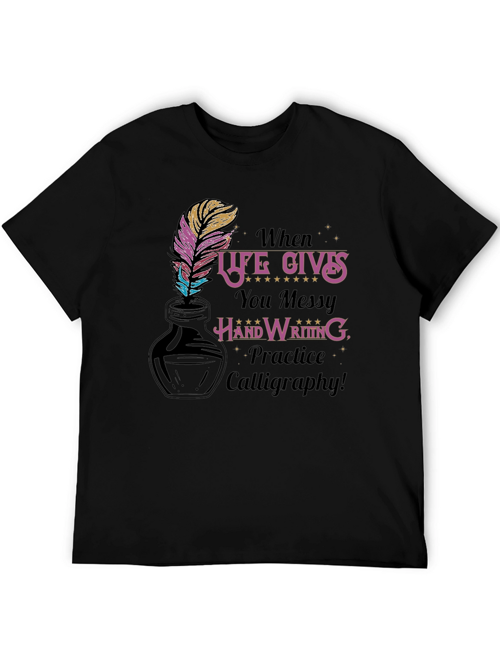 Calligraphy Practice T-Shirt - Messy Handwriting Design