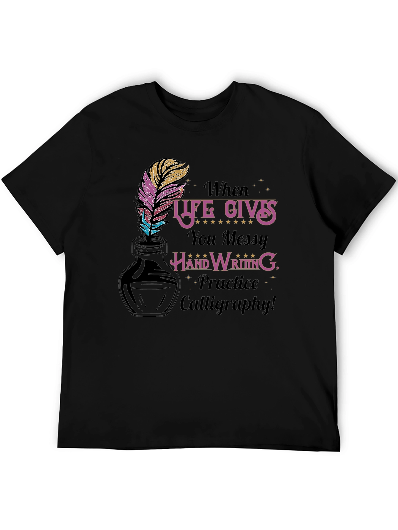 Calligraphy Practice T-Shirt - Messy Handwriting Design