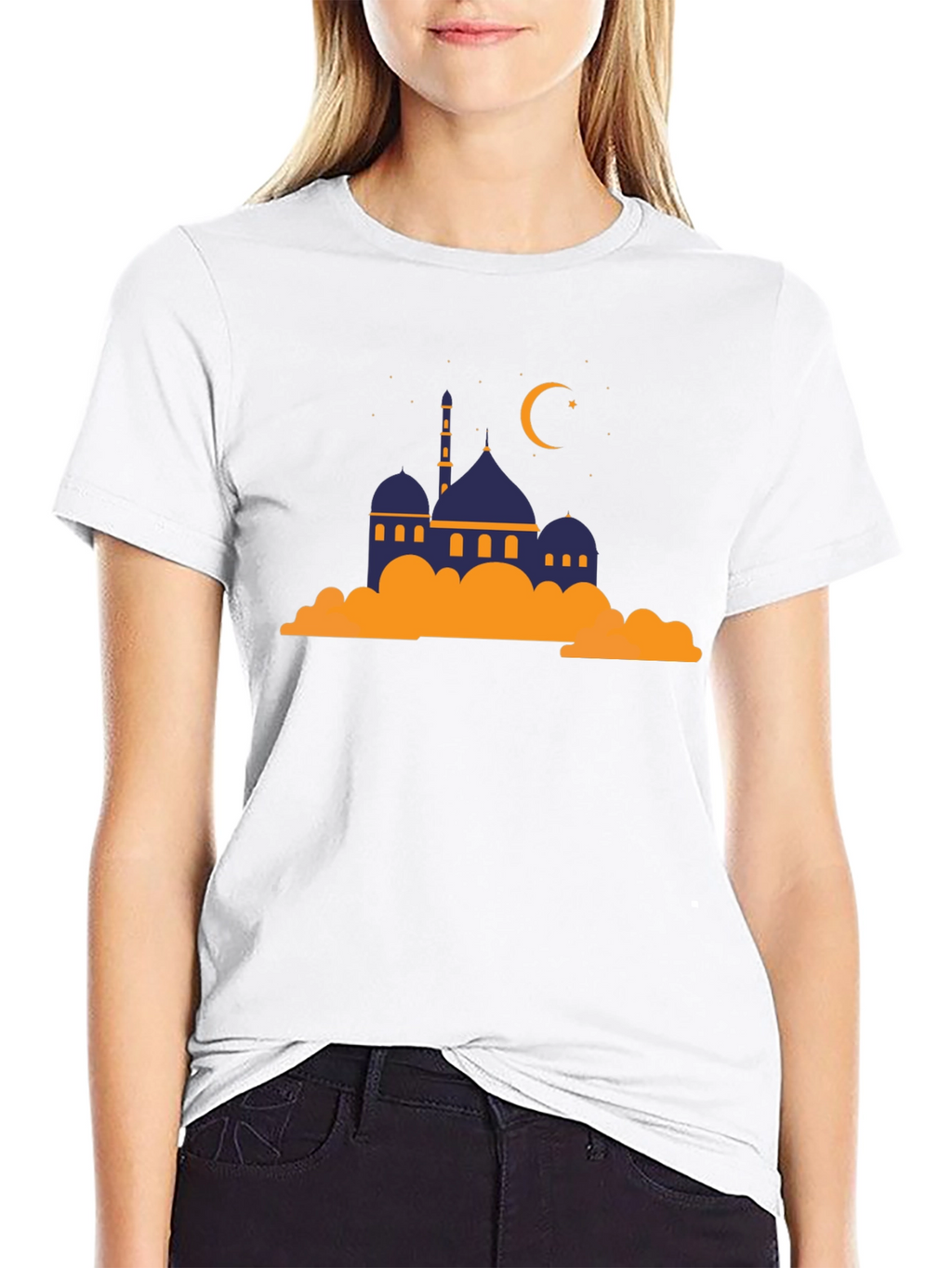 Mosque Graphic Tee - Crescent Moon Religious Shirt