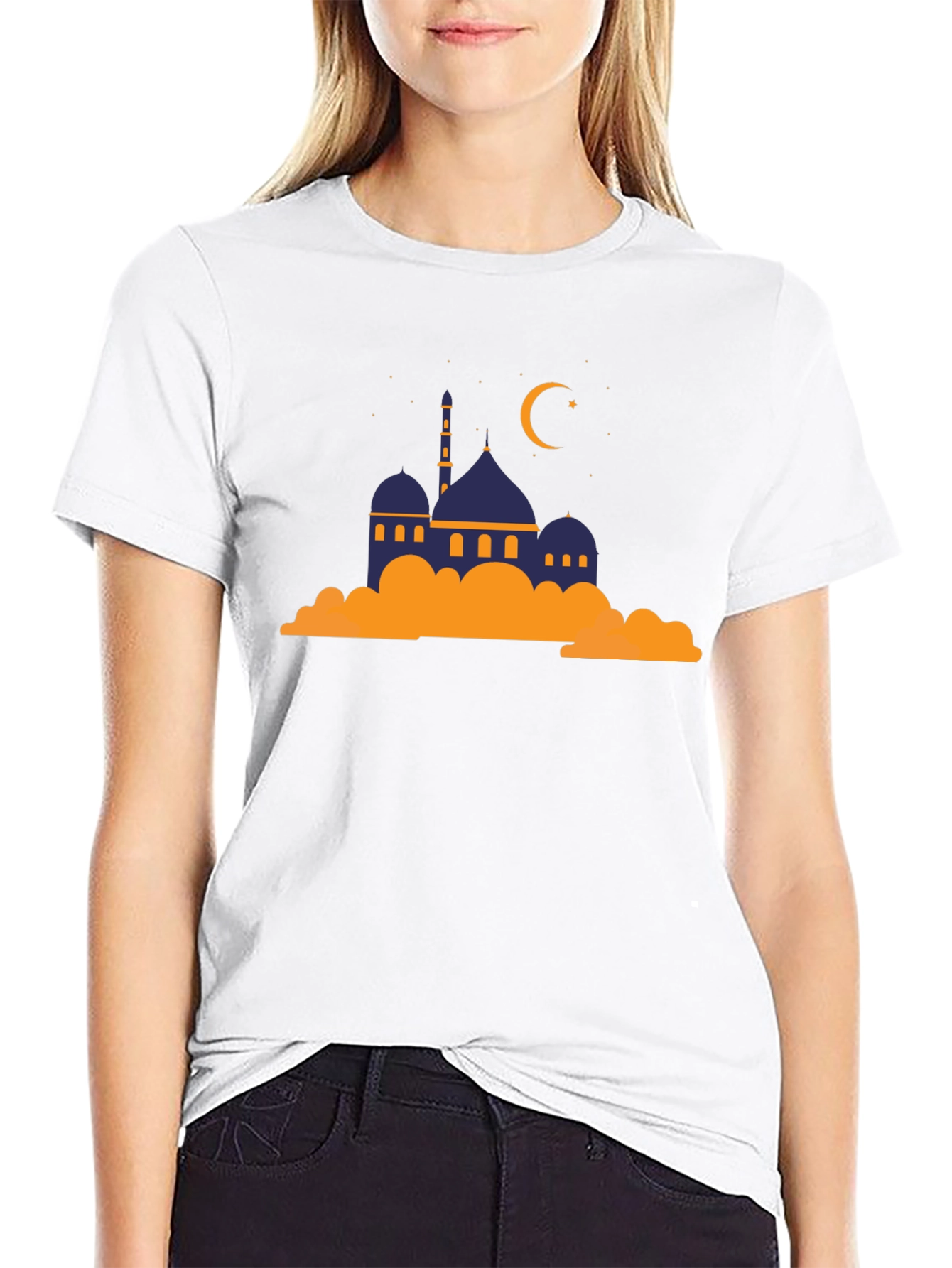 Mosque Graphic Tee - Crescent Moon Religious Shirt