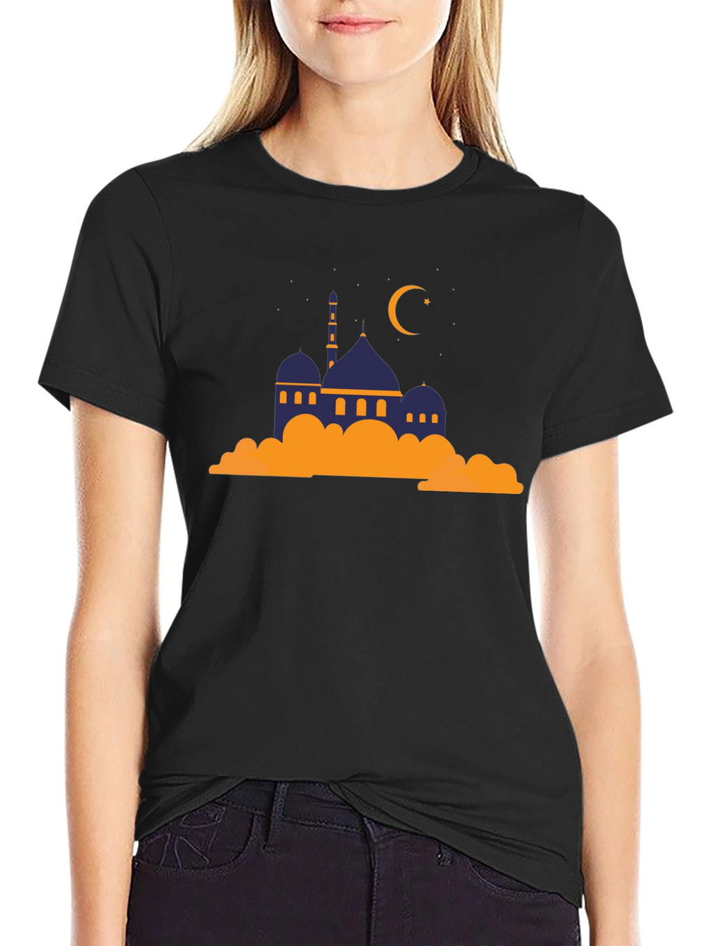 Mosque Graphic Tee - Crescent Moon Religious Shirt