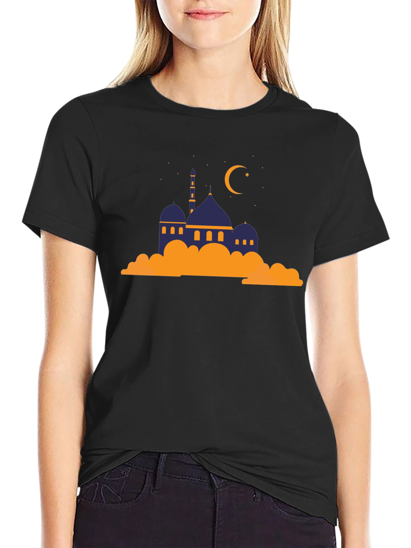 Mosque Graphic Tee - Crescent Moon Religious Shirt