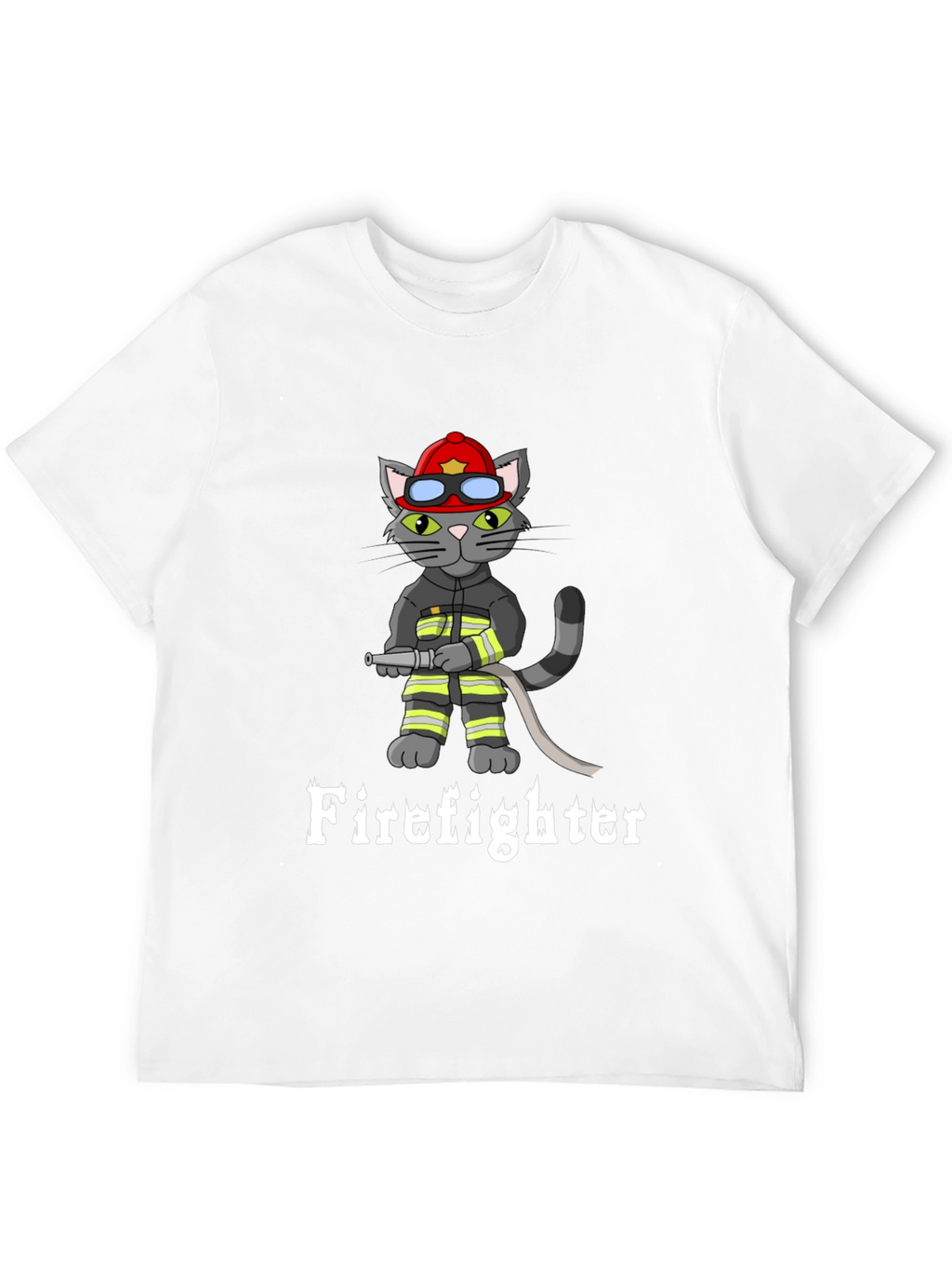 Firefighter Cat Graphic T-Shirt