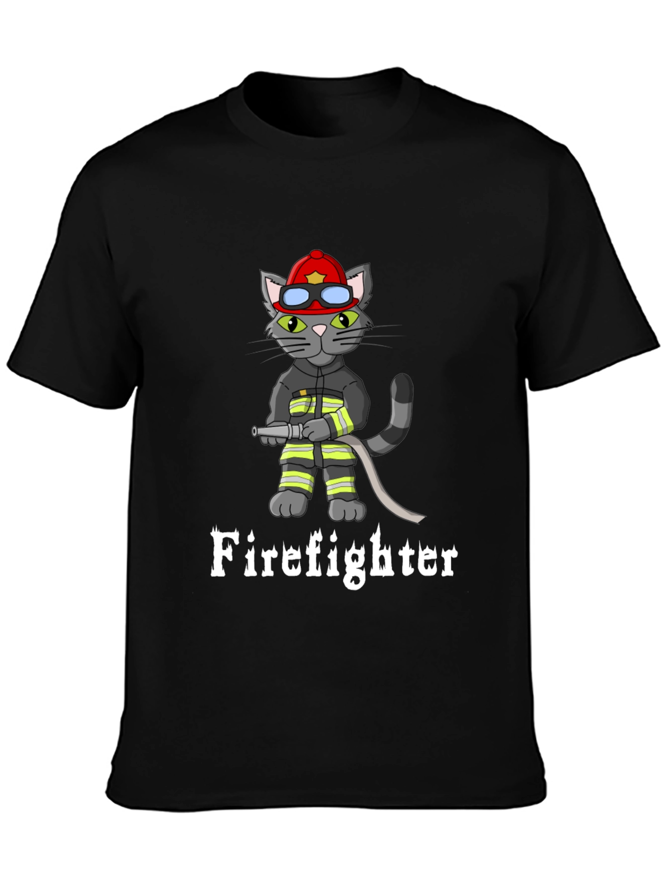 Firefighter Cat Graphic T-Shirt