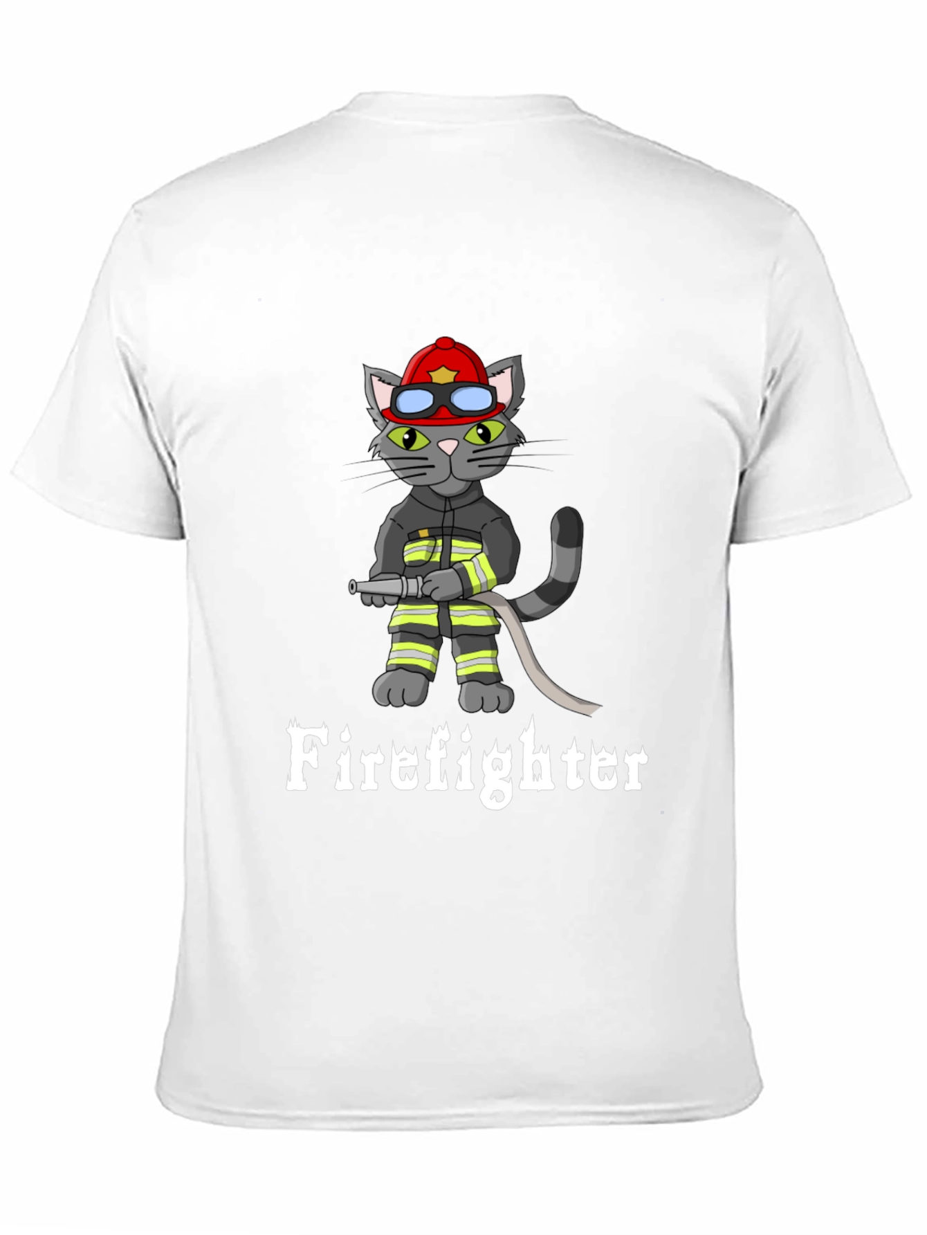 Firefighter Cat Graphic T-Shirt