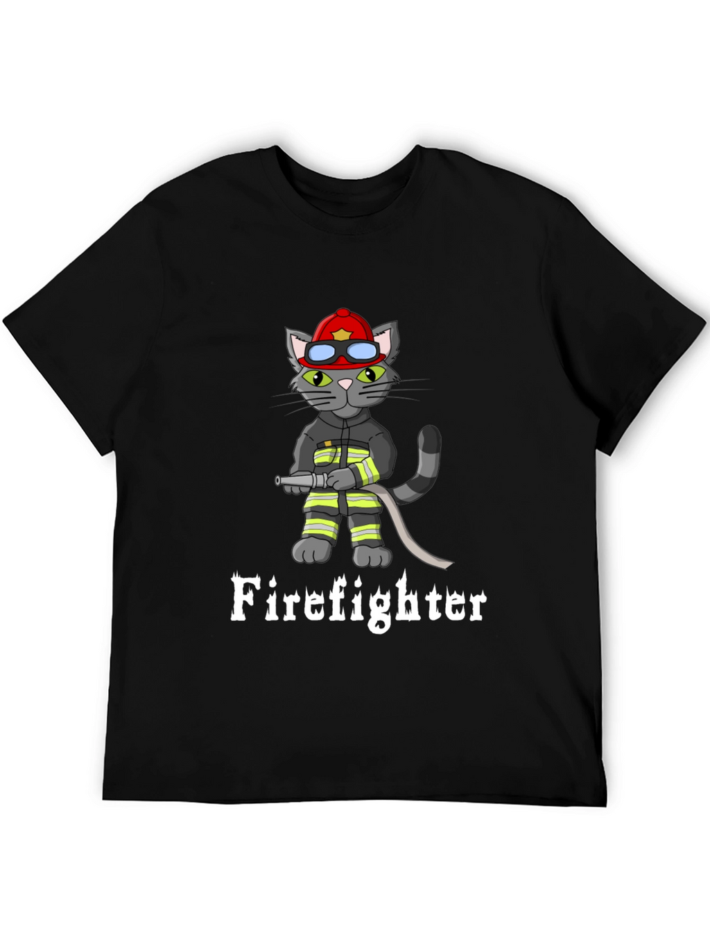 Firefighter Cat Graphic T-Shirt