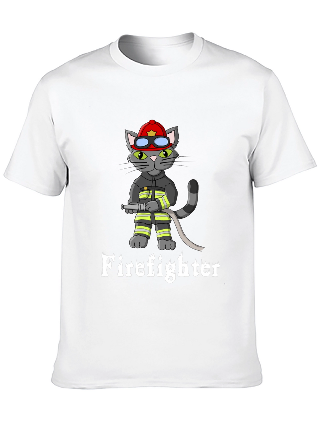Firefighter Cat Graphic T-Shirt