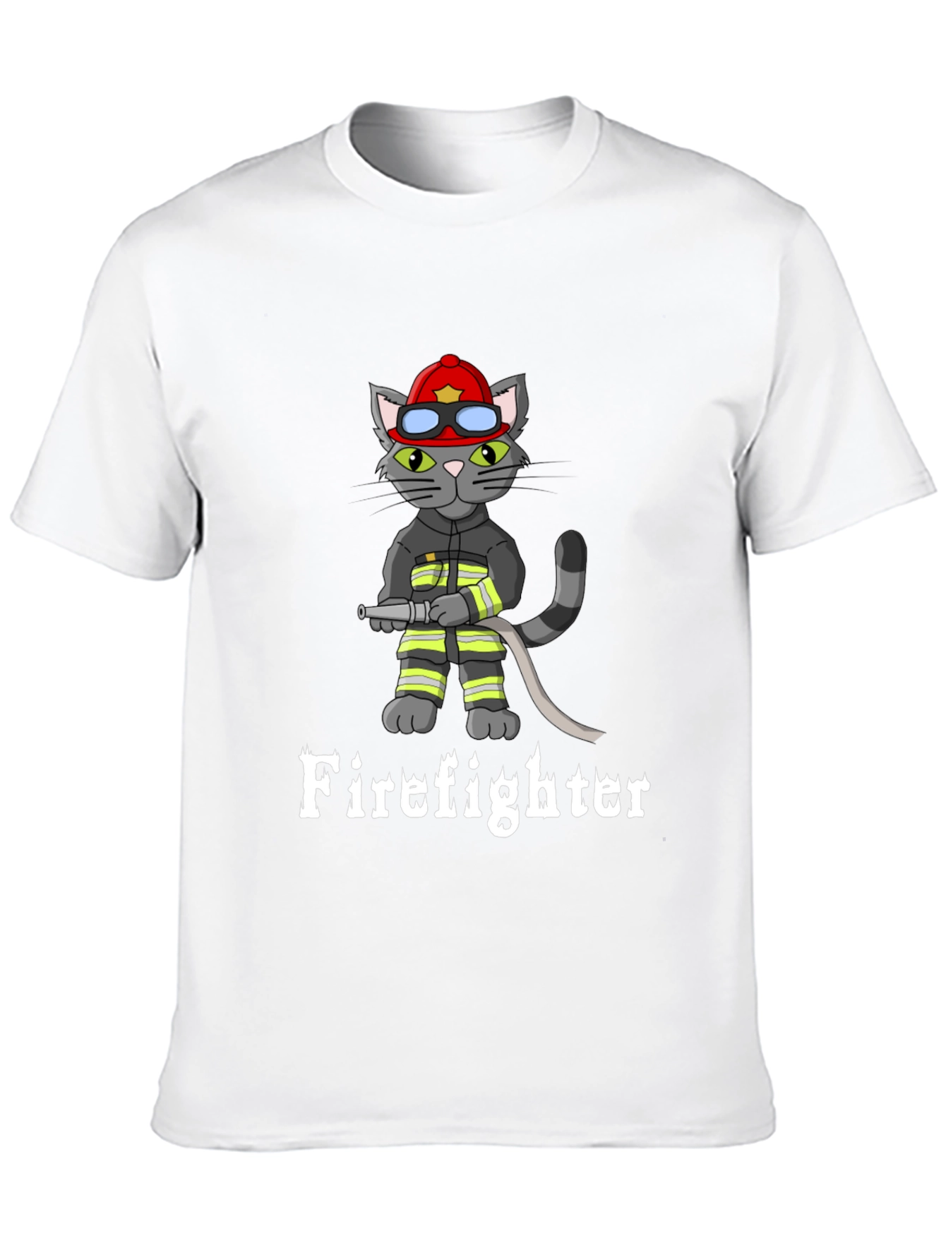 Firefighter Cat Graphic T-Shirt