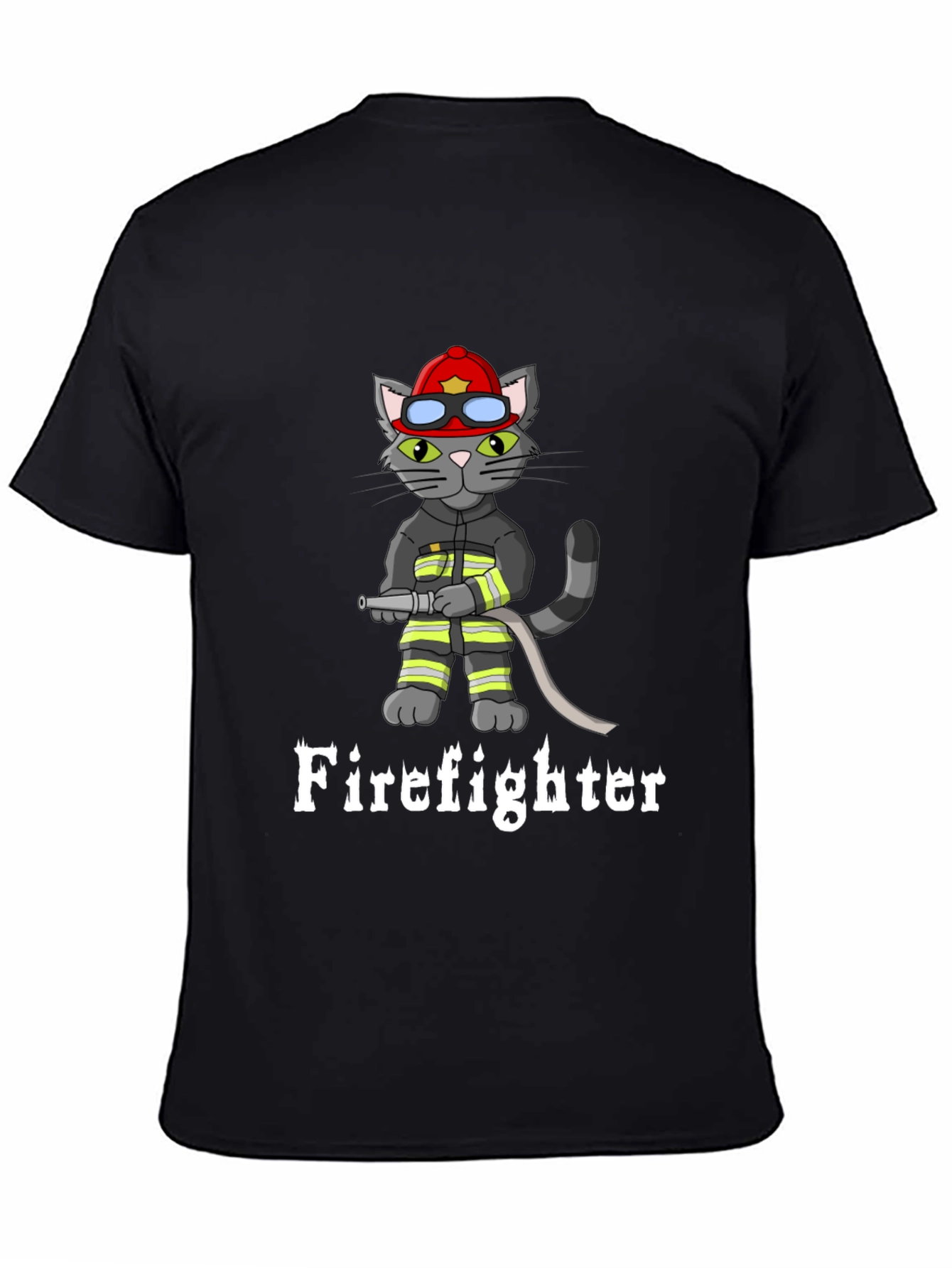 Firefighter Cat Graphic T-Shirt