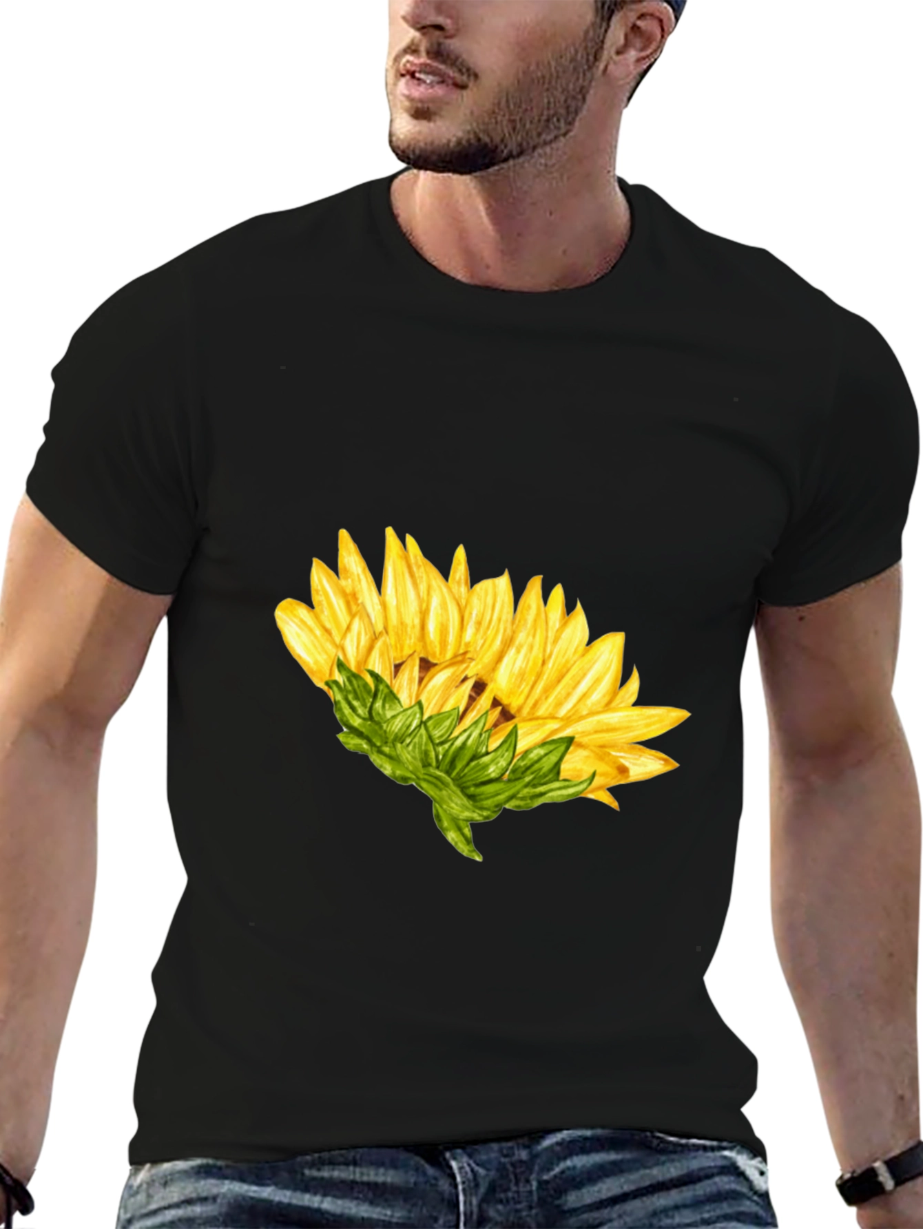 Sunflower Graphic Black T-Shirt