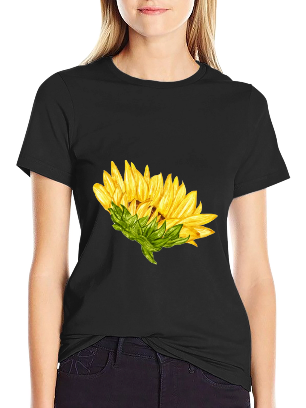 Sunflower Graphic Black T-Shirt