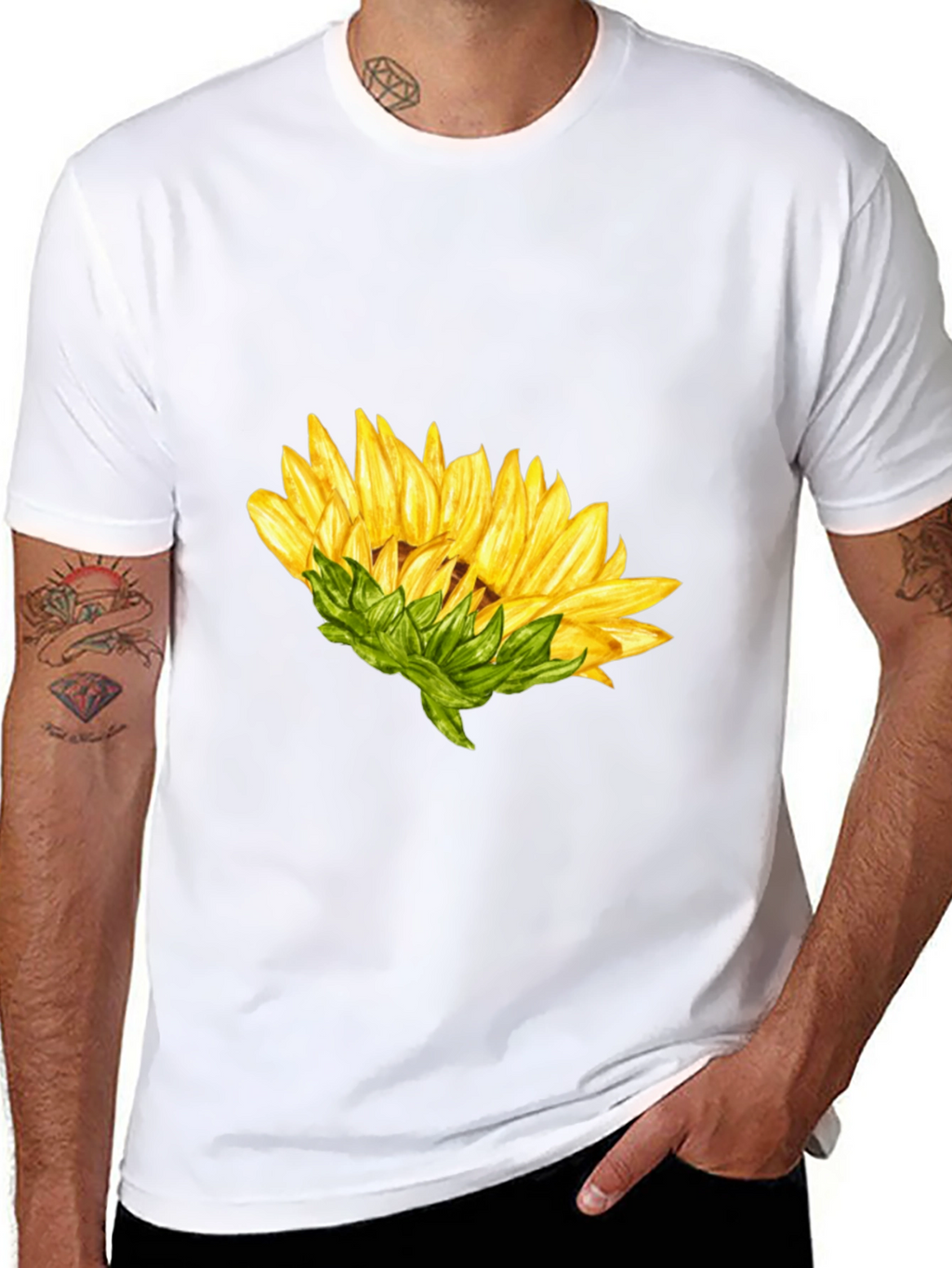 Sunflower Graphic Black T-Shirt
