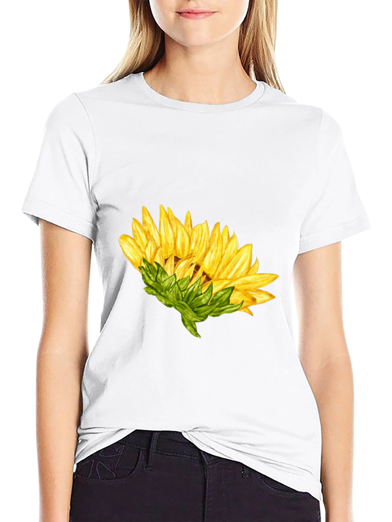 Sunflower Graphic Black T-Shirt