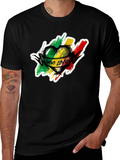 One Love Reggae Heart T-Shirt - Black Cotton Tee
