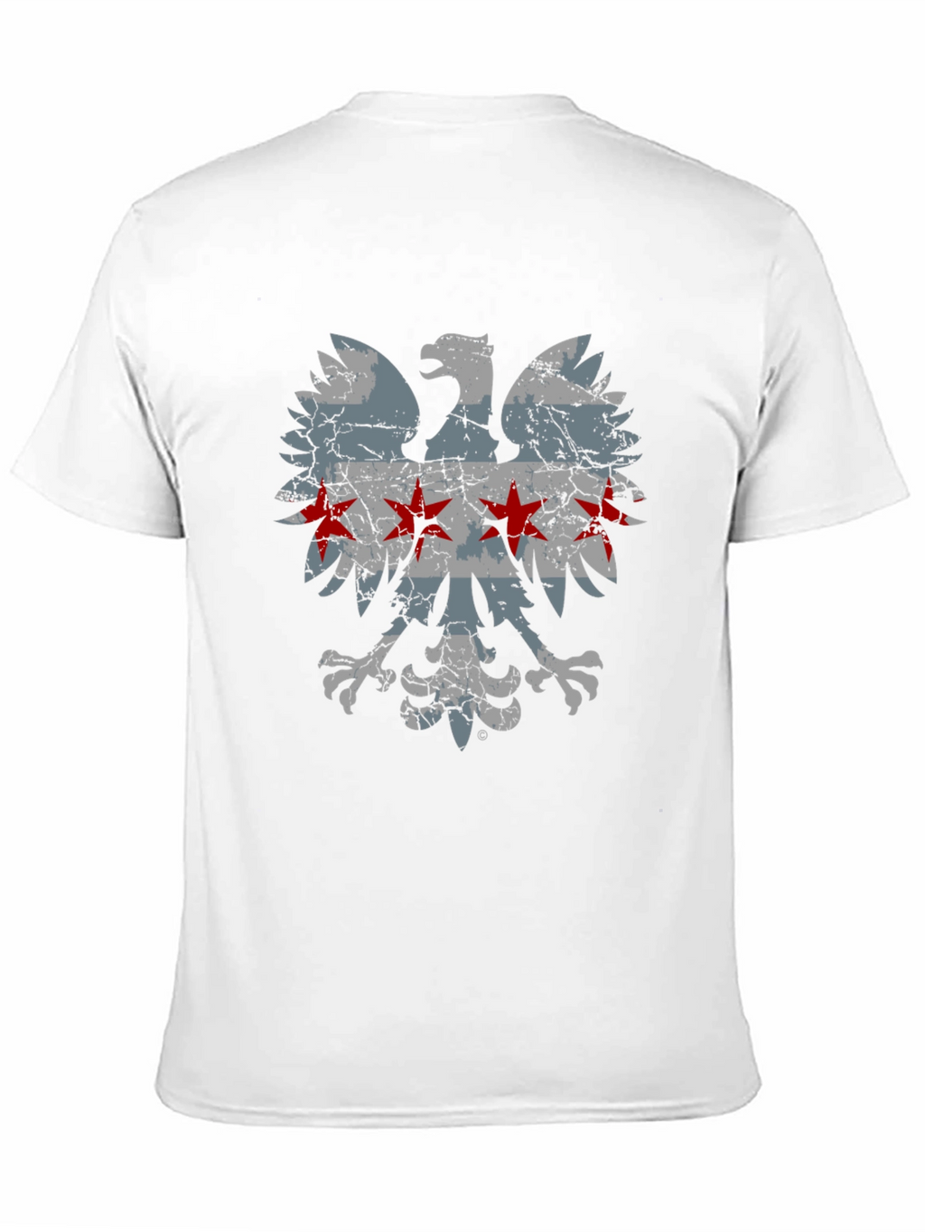 Chicago Flag Eagle Graphic T-Shirt - Distressed Design