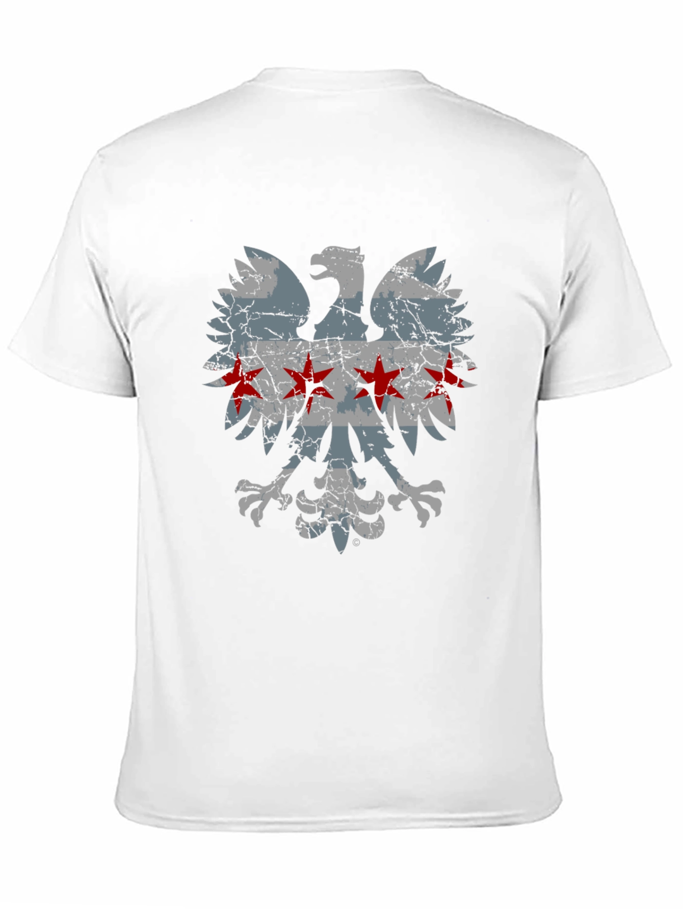 Chicago Flag Eagle Graphic T-Shirt - Distressed Design