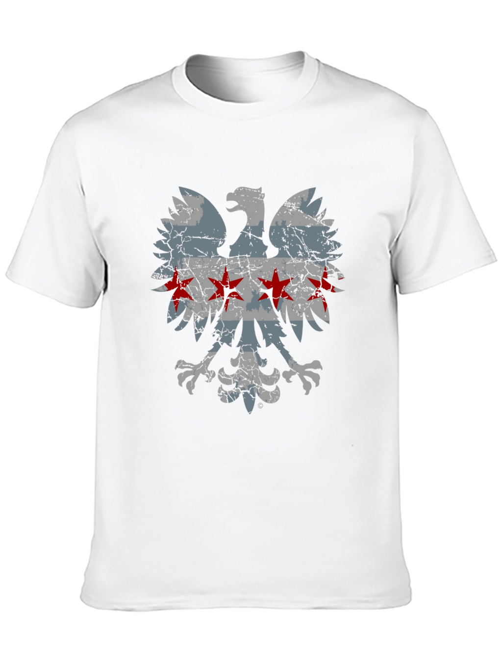 Chicago Flag Eagle Graphic T-Shirt - Distressed Design