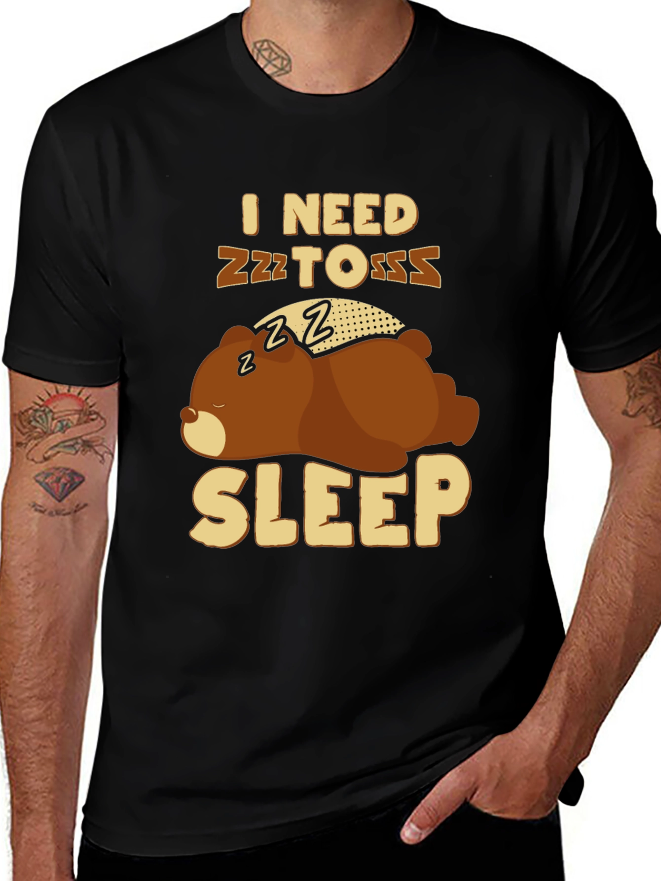I Need Sleep T-Shirt - Funny Bear Graphic Tee