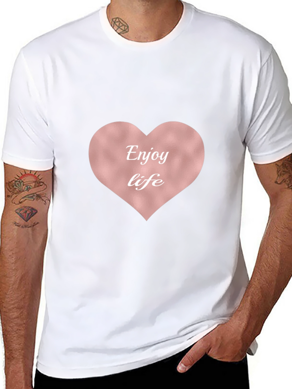Enjoy Life Heart Tee - Stylish & Comfortable