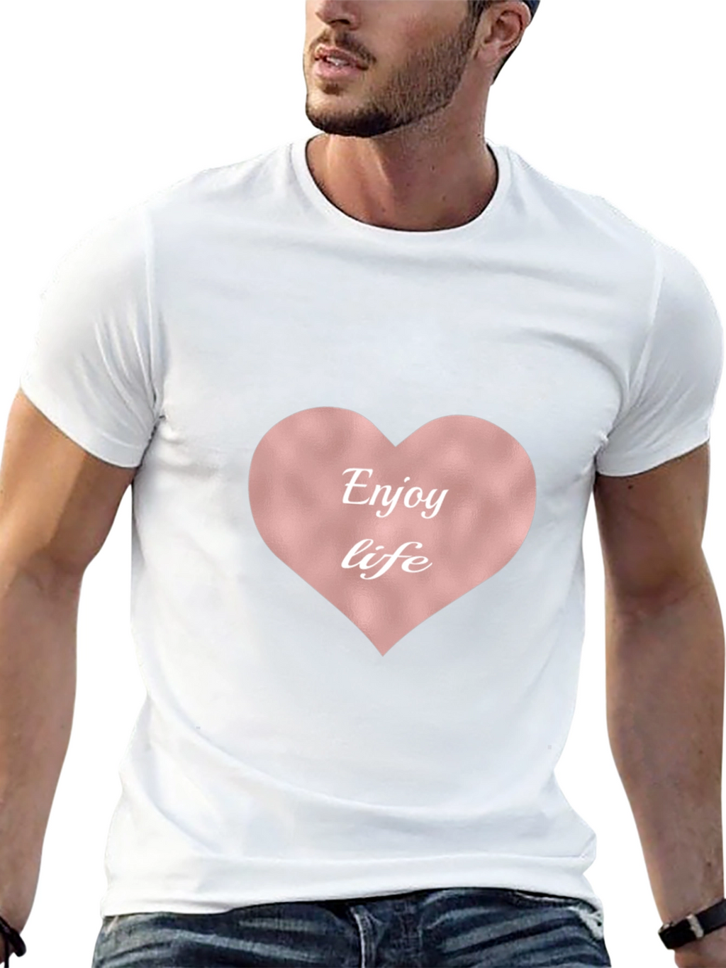 Enjoy Life Heart Tee - Stylish & Comfortable
