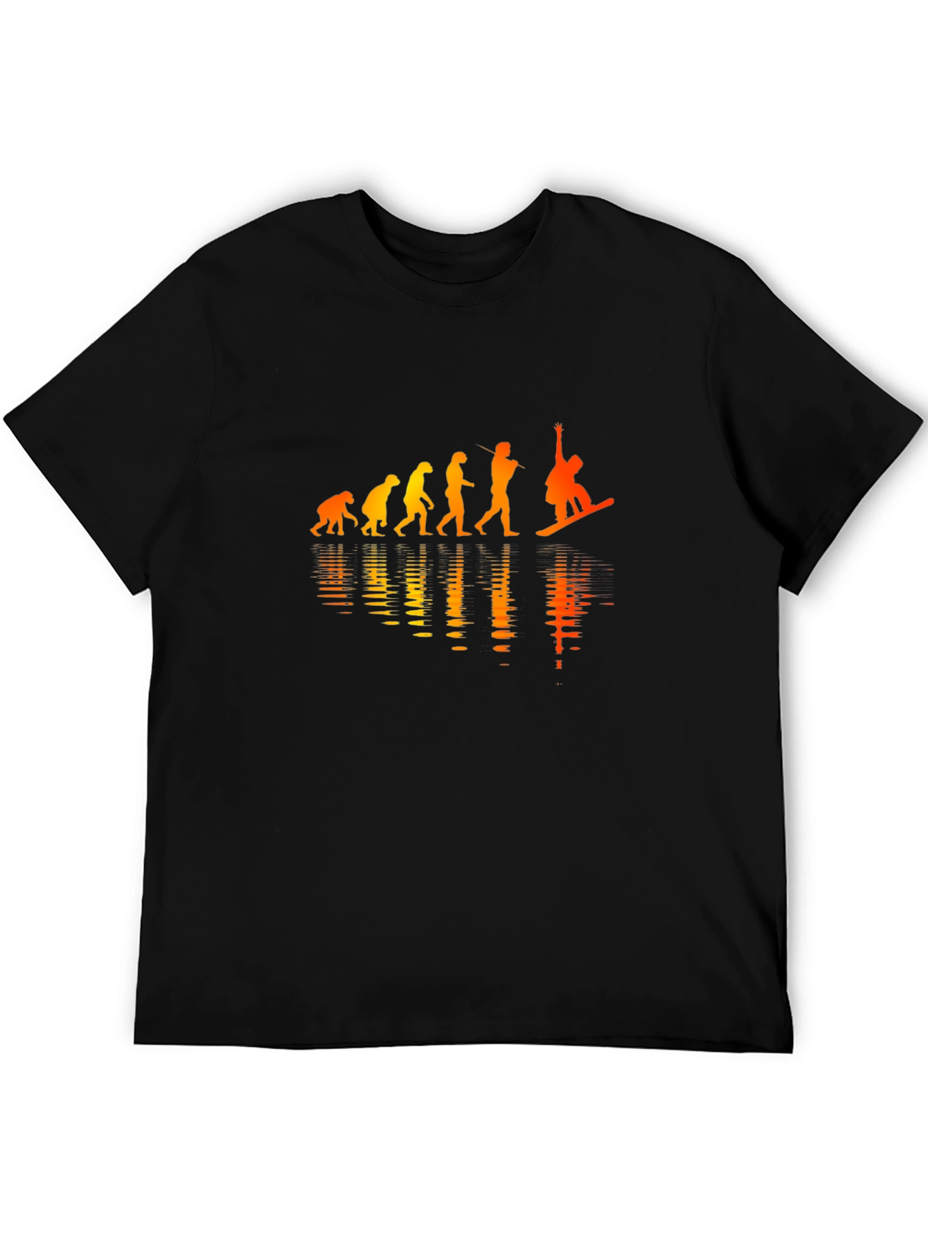 Evolution of Snowboarding Black Graphic Tee