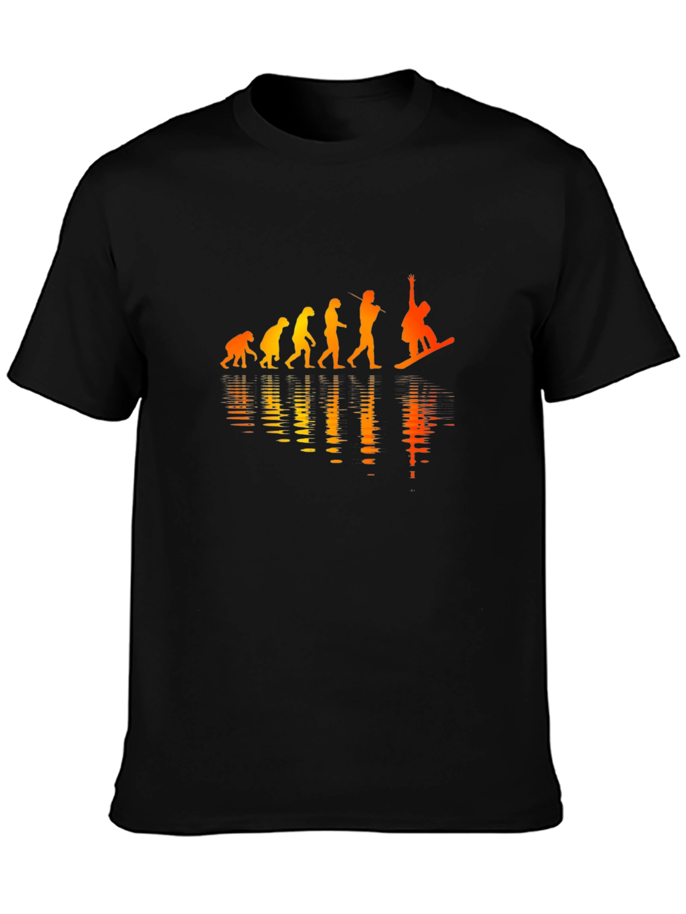 Evolution of Snowboarding Black Graphic Tee