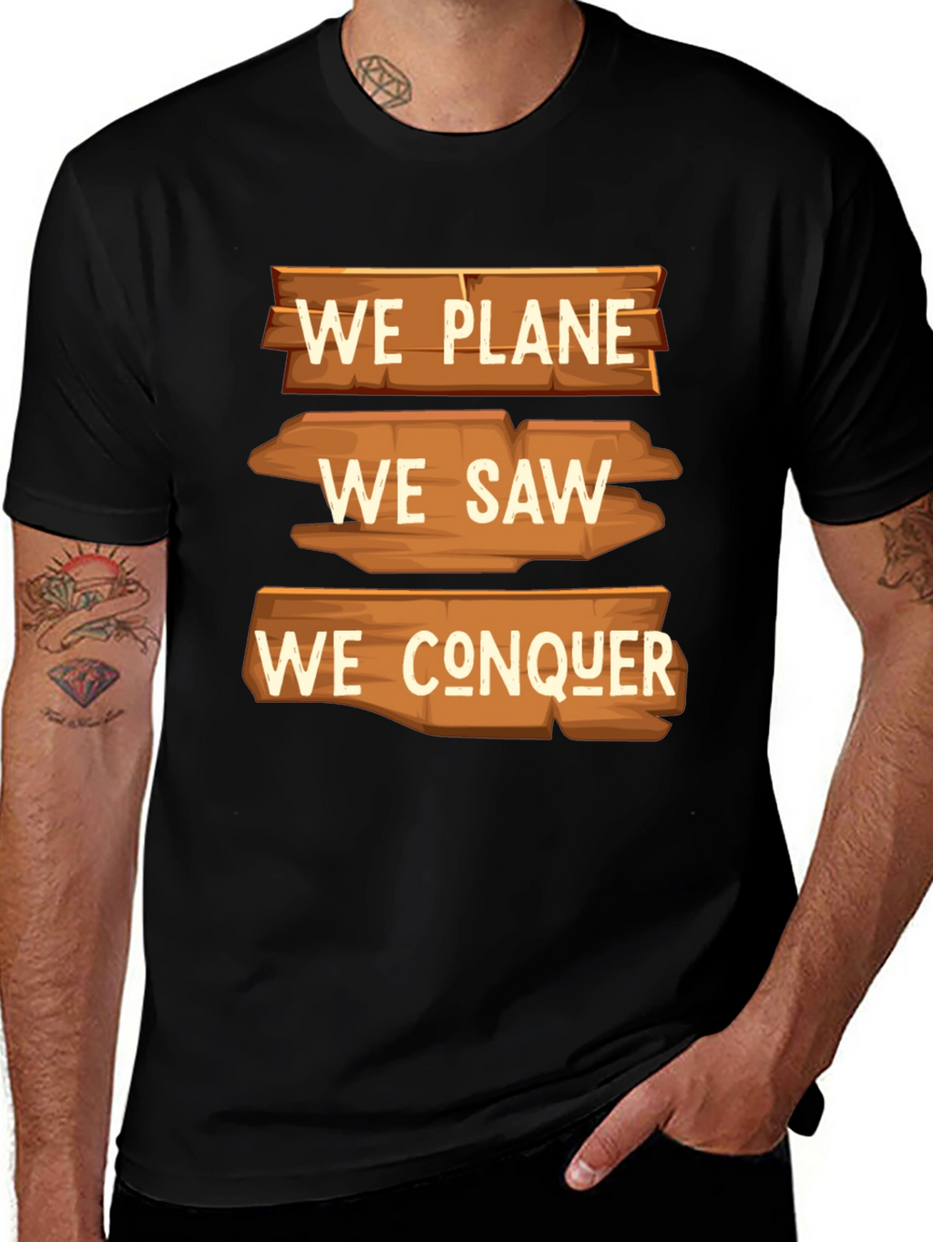 We Plane We Saw We Conquer Graphic T-Shirt