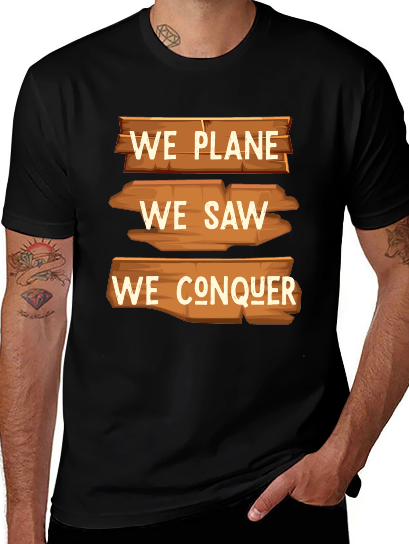 We Plane We Saw We Conquer Graphic T-Shirt