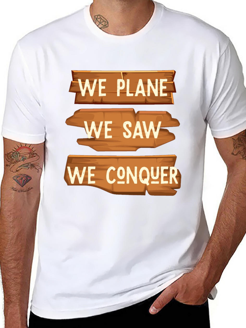 We Plane We Saw We Conquer Graphic T-Shirt