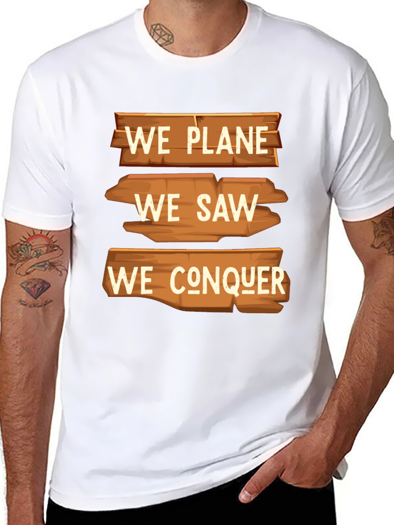We Plane We Saw We Conquer Graphic T-Shirt