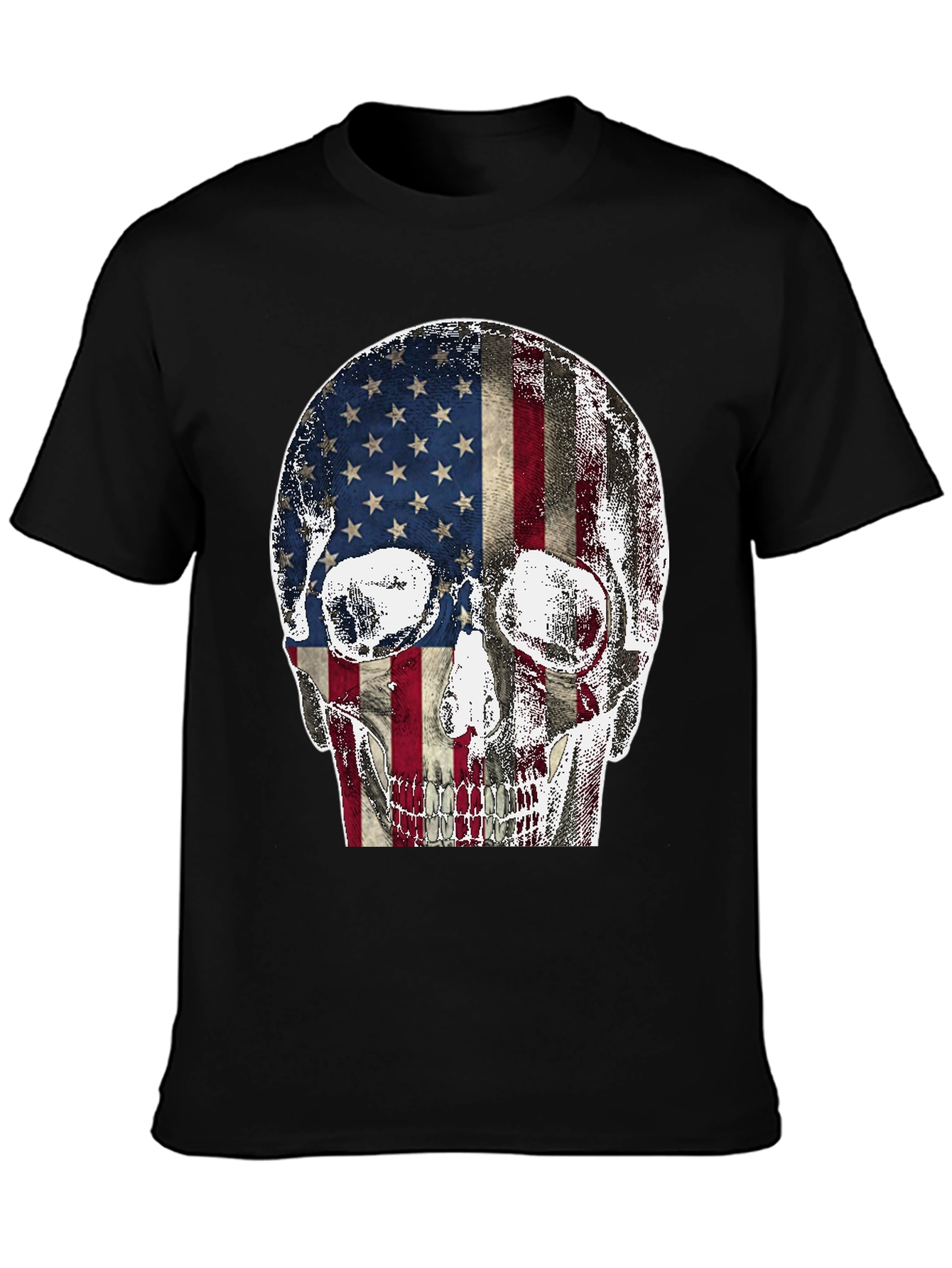 American Flag Skull Graphic Tee