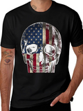 American Flag Skull Graphic Tee