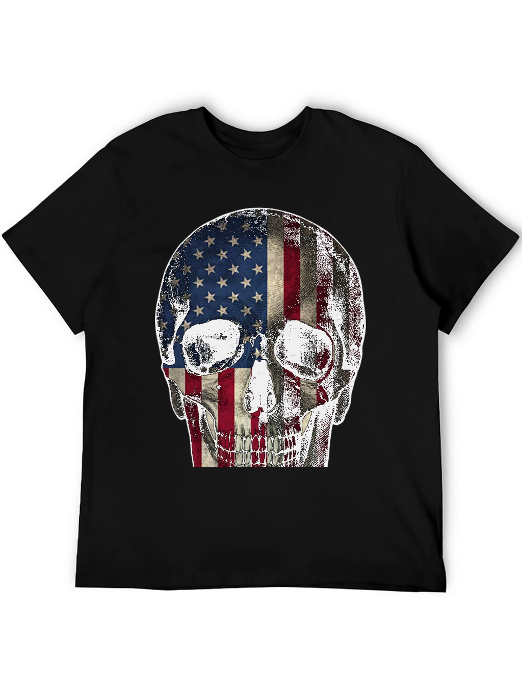 American Flag Skull Graphic Tee