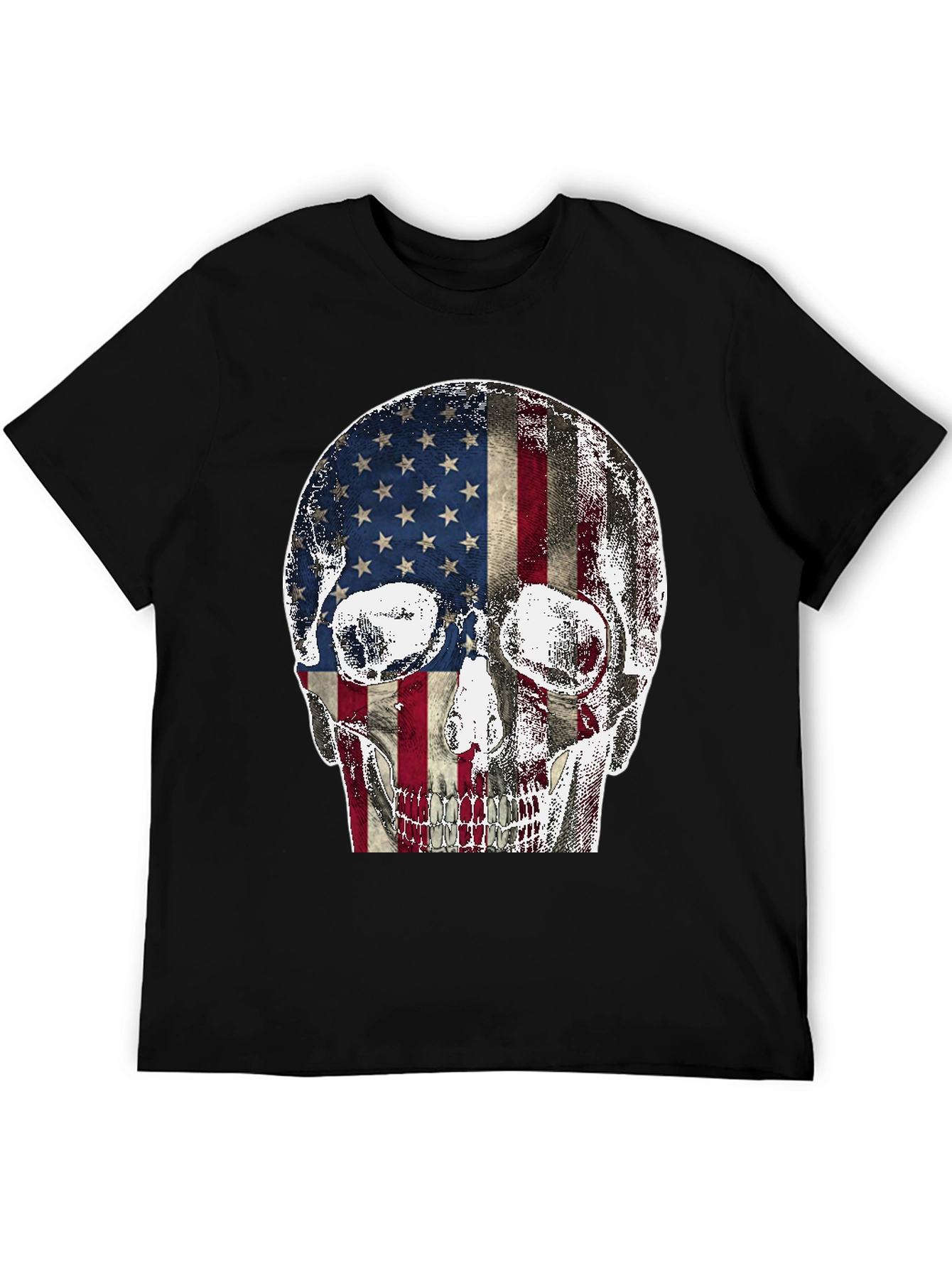 American Flag Skull Graphic Tee
