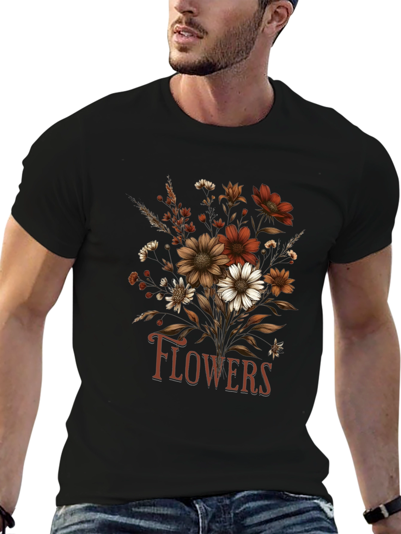 Floral Graphic Print Tee - Vintage Style
