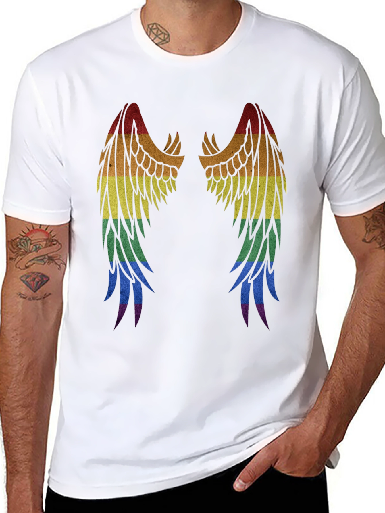 Rainbow Wings Graphic T-Shirt