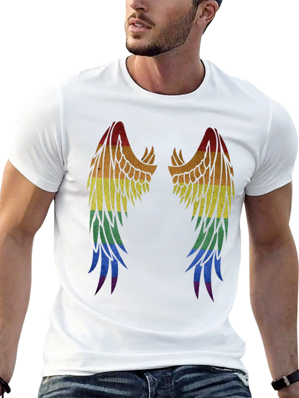 Rainbow Wings Graphic T-Shirt