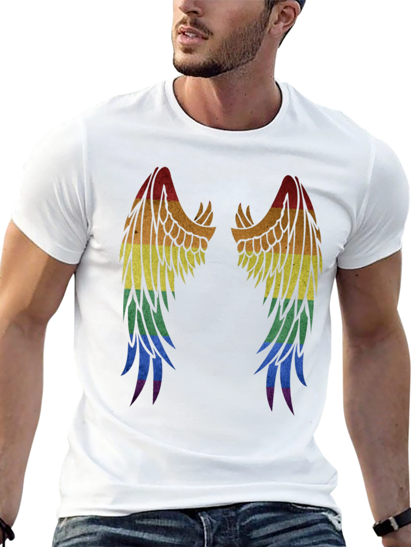 Rainbow Wings Graphic T-Shirt